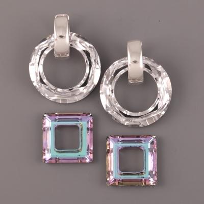Náušnice na stříbrném kroužku se Swarovski Elements